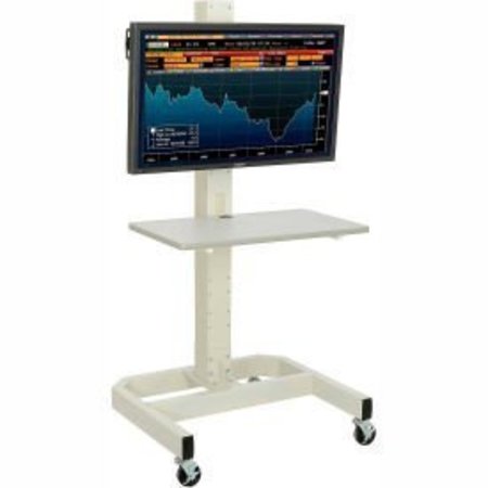 GLOBAL EQUIPMENT LCD/Plasma Mobile Workstation, Beige 239192ABG